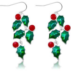 Christmas Earrings for Women - Christmas Ball, Christmas Tree, Green Leaf, Knit